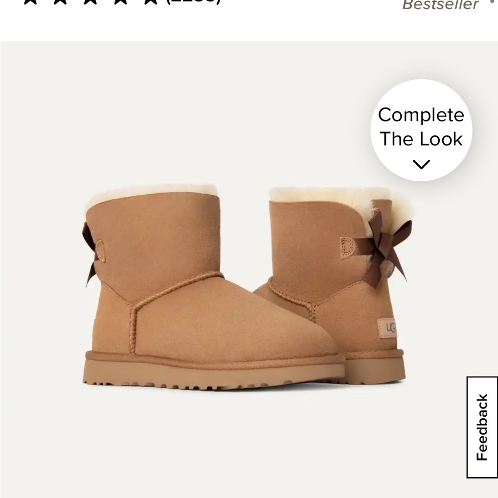 NWT- UGG K Mini Bailey Bow ll Chestnut Suede Ankle Boot